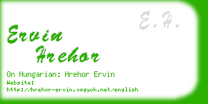 ervin hrehor business card